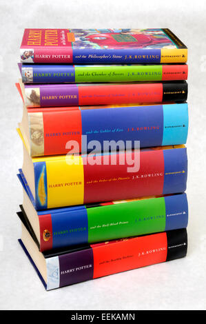 Livres de Harry Potter 1-7 brochée Banque D'Images