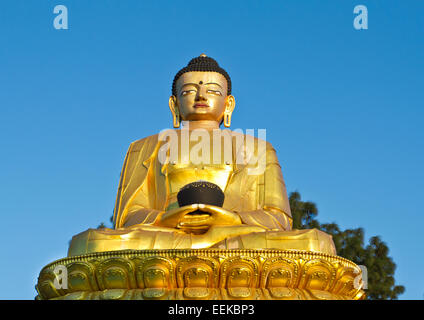 Statue de Bouddha, Temple de Swayambhunath Kathmandou, Népal, Banque D'Images