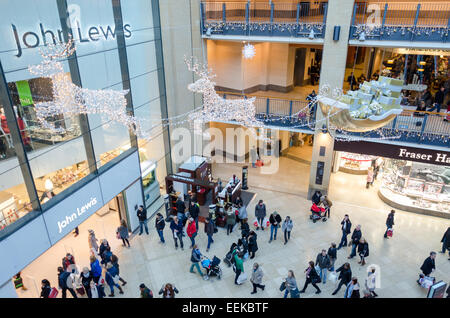 Le centre commercial Grand Arcade décorations de Noël. Cambridge, UK Banque D'Images