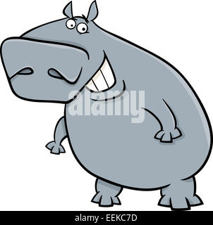 Cartoon Illustration de Funny Animal sauvage d'hippopotame Banque D'Images