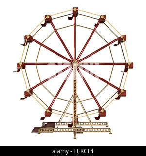 Numérique 3D render of a vintage grande roue isolé sur fond blanc Banque D'Images