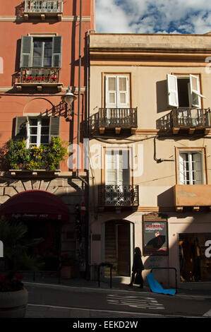 La clairvoyance de la vieille ville de Cagliari, Sardaigne, Italie Banque D'Images