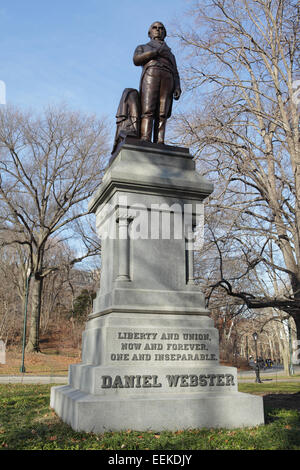 Statue de Daniel Webster dans Central Park à New York Banque D'Images