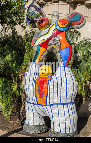 Poete et sa muse (poète et Muse) sculpture de Niki de Saint Phalle. Balboa Park, San Diego, California, United States. Banque D'Images
