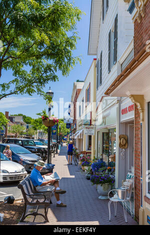 2e rue dans le quartier historique de Lewes, Delaware, Etats-Unis Banque D'Images