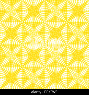 Les cercles et les étoiles dans une ambiance festive, un motif or et blanc Banque D'Images