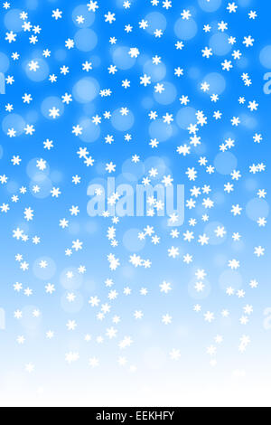 Neige sur fond bleu Banque D'Images
