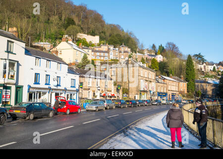 Matlock Bath ville thermale est une attraction touristique populaire dans le Derbyshire Dales,ANGLETERRE , ici tourné sous le soleil d'hivers jour Banque D'Images