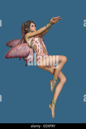 L'infographie 3d d'une fée planant avec les ailes de papillon Banque D'Images
