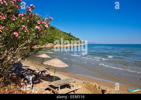 Zone de plage au parc national de la péninsule de Dilek, Aydin, Province de la Turquie. Banque D'Images