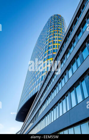 Siège de l'ADAC, le Club automobile allemand, architectes Sauerbruch Hutton, Munich, Haute-Bavière, Bavière, Allemagne Banque D'Images