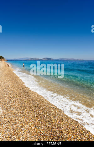 Plage dans le Parc National de la péninsule de Dilek, Aydin, Province de la Turquie. Banque D'Images