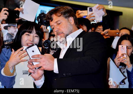 Séoul, Corée du Sud. 19 Jan, 2015. Russell Crowe assiste à la première de 'l'eau Devin' à Lotte Cinema le 19 janvier 2015 à Séoul, Corée du Sud./photo : dpa Crédit alliance/Alamy Live News Banque D'Images