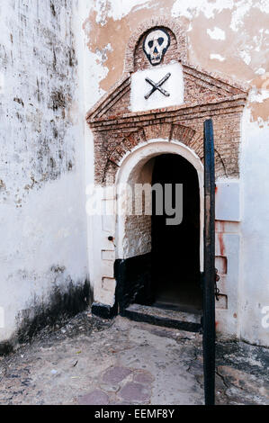 Dungeon dans le château d'Elmina, Ghana. Banque D'Images