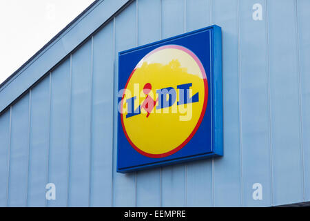 Lidl la boutique sign. La France, la Grande-Bretagne, l'Europe. Banque D'Images