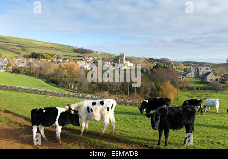 Abbotsbury Dorset England UK village connu pour ses jardins subtropicaux, swannery et bâtiments historiques en pierre sur le Jurassique, Co Banque D'Images