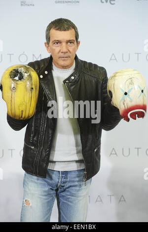 Madrid, Espagne. 20 Jan, 2015. L'acteur espagnol Antonio Banderas assiste à des automates 'Photocall à l'Hôtel Intercontinental le 20 janvier 2015 à Madrid Crédit : Jack Abuin/ZUMA/Alamy Fil Live News Banque D'Images