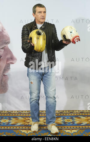 Madrid, Espagne. 20 Jan, 2015. L'acteur espagnol Antonio Banderas assiste à des automates 'Photocall à l'Hôtel Intercontinental le 20 janvier 2015 à Madrid Crédit : Jack Abuin/ZUMA/Alamy Fil Live News Banque D'Images