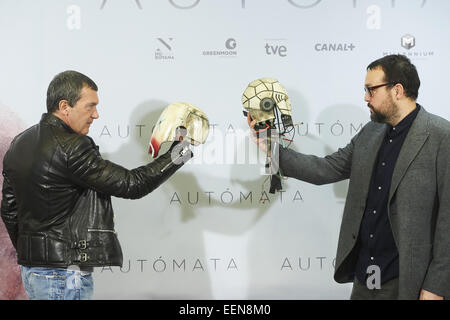 Madrid, Espagne. 20 Jan, 2015. L'acteur espagnol Antonio Banderas assiste à des automates 'Photocall à l'Hôtel Intercontinental le 20 janvier 2015 à Madrid Crédit : Jack Abuin/ZUMA/Alamy Fil Live News Banque D'Images