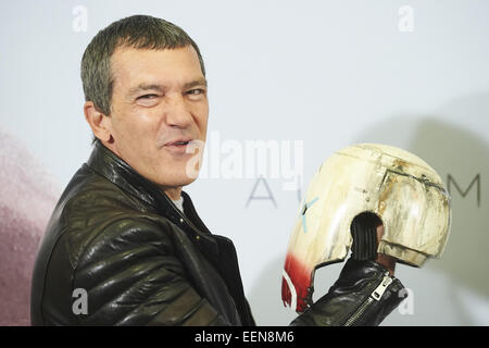 Madrid, Espagne. 20 Jan, 2015. L'acteur espagnol Antonio Banderas assiste à des automates 'Photocall à l'Hôtel Intercontinental le 20 janvier 2015 à Madrid Crédit : Jack Abuin/ZUMA/Alamy Fil Live News Banque D'Images