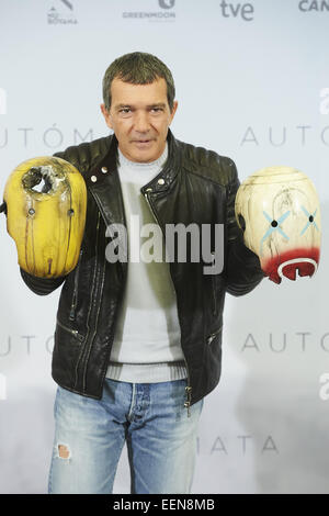 Madrid, Espagne. 20 Jan, 2015. L'acteur espagnol Antonio Banderas assiste à des automates 'Photocall à l'Hôtel Intercontinental le 20 janvier 2015 à Madrid Crédit : Jack Abuin/ZUMA/Alamy Fil Live News Banque D'Images