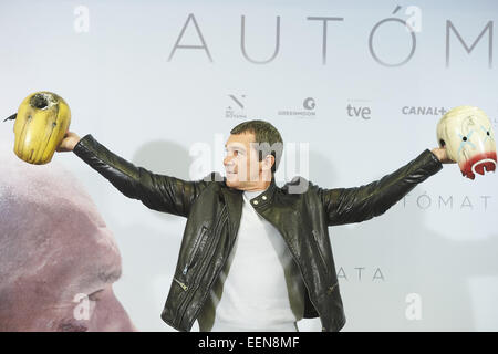 Madrid, Espagne. 20 Jan, 2015. L'acteur espagnol Antonio Banderas assiste à des automates 'Photocall à l'Hôtel Intercontinental le 20 janvier 2015 à Madrid Crédit : Jack Abuin/ZUMA/Alamy Fil Live News Banque D'Images