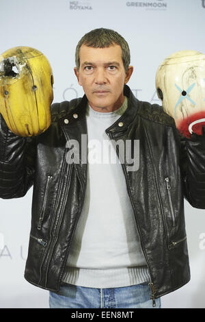 Madrid, Espagne. 20 Jan, 2015. L'acteur espagnol Antonio Banderas assiste à des automates 'Photocall à l'Hôtel Intercontinental le 20 janvier 2015 à Madrid Crédit : Jack Abuin/ZUMA/Alamy Fil Live News Banque D'Images