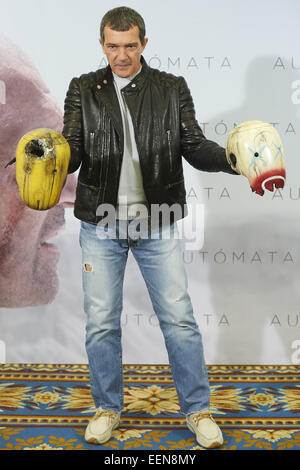 Madrid, Espagne. 20 Jan, 2015. L'acteur espagnol Antonio Banderas assiste à des automates 'Photocall à l'Hôtel Intercontinental le 20 janvier 2015 à Madrid Crédit : Jack Abuin/ZUMA/Alamy Fil Live News Banque D'Images