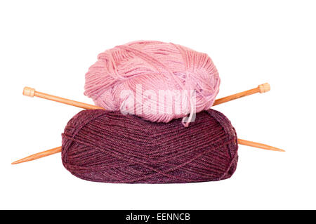 Balls Of Wool and Knitting Needles Banque D'Images