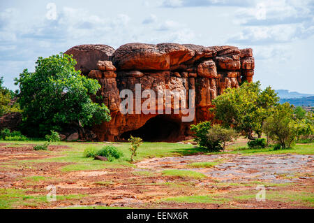 Cave en pays Dogon, au Mali. Banque D'Images