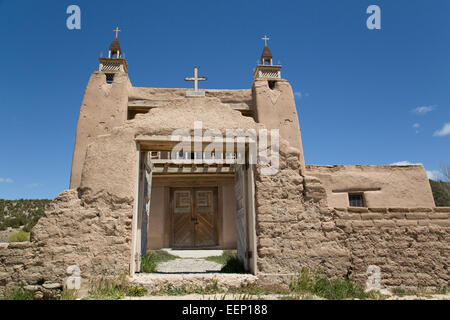 San Jose de Gracia Église catholique (construit en 1760), Las Trampas, New Mexico, USA Banque D'Images