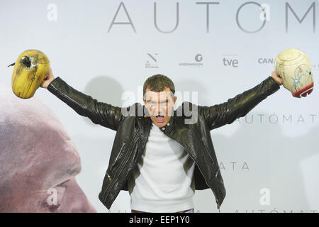 Madrid, Espagne. 20 Jan, 2015. ANTONIO BANDERAS acteur assiste à la "Automata" photocall à l'Hôtel Intercontinental. © Jack Abuin/ZUMA/Alamy Fil Live News Banque D'Images