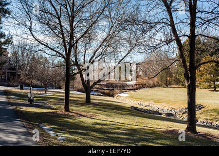 Typique de la banlieue American park à la fin de janvier. Banque D'Images