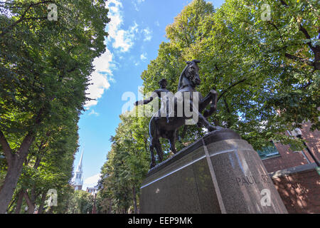 Statue de Paul Revere Boston Banque D'Images