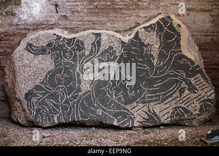 Caracalla, sol en mosaïque romaine antique fragment, Rome, Italie Banque D'Images