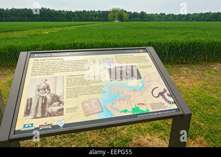 Le Maryland, Eastern Shore, Bucktown, Harriet Tubman, Underground Railroad panneau d'informations Banque D'Images