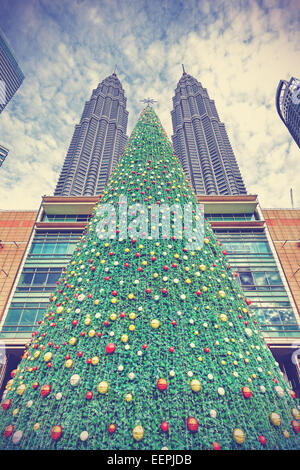 Arbre de Noël de style vintage à Kuala Lumpur, Malaisie. Banque D'Images