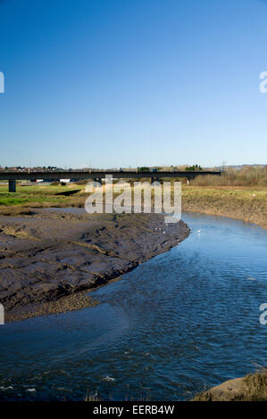 Estuaire de River Rhymney, Cardiff, Pays de Galles, Royaume-Uni. Banque D'Images