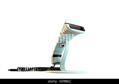 Scanner à main isolé sur fond blanc Banque D'Images