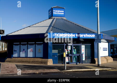 Carphone Warehouse Booth, Newport Road, Cardiff, Pays de Galles. Banque D'Images