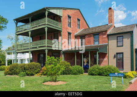 Le Maryland, Eastern Shore, St Michaels, Chesapeake Bay Maritime Museum, Point de la Marine les maisons historiques, vers 19C Banque D'Images