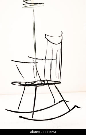 Président de feutre noir en blanc prix de analogia 003 project au fuorisalone 2012 dans la zone de Lambrate. Milan, Lombardie. Italie Banque D'Images
