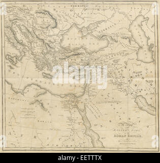 Cette carte de 1818 de Gibbon montre la partie orientale de l'Empire romain, fournissant des informations précieuses sur son étendue territoriale et les endroits importants à l'époque classique. Banque D'Images