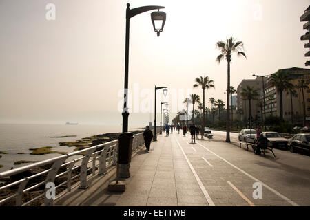 Front de mer, à Beyrouth Banque D'Images