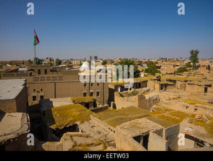 Maisons anciennes aux toits plats à l'intérieur de la Citadelle, Erbil, Irak, Kurdistan Banque D'Images