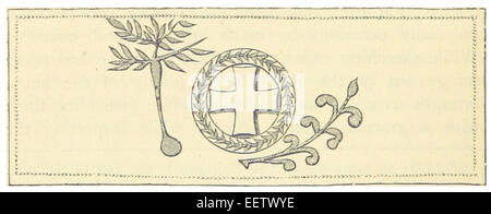 Une illustration de l’œuvre de Graham en 1887 représentant un monogramme chrétien, un dessin symbolique souvent utilisé dans l’art chrétien pour représenter le nom du Christ. Le monogramme comprend des symboles chrétiens importants et reflète l'art religieux de l'époque. Banque D'Images