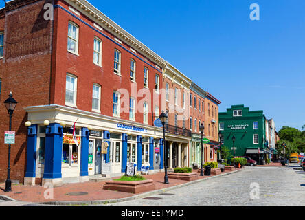 South Broadway dans le quartier historique de Fell's Point, Baltimore, Maryland, USA Banque D'Images