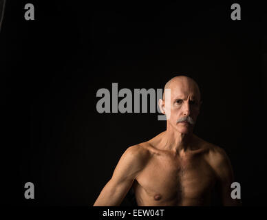 Vieil Homme Portrait with copy space Banque D'Images