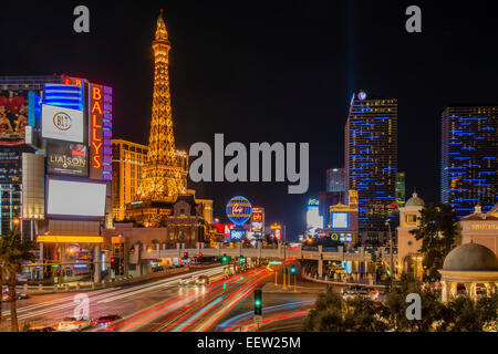 Strip de Las Vegas de nuit, Las Vegas, Nevada, USA Banque D'Images