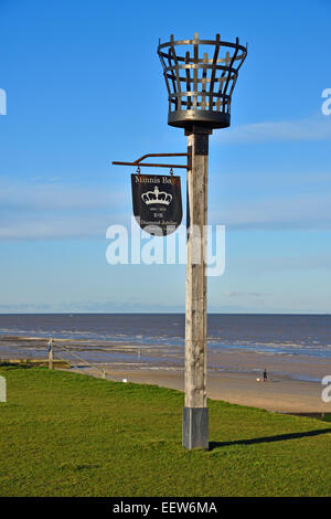 Beacom et signe en Minnis Bay, Kent Banque D'Images
